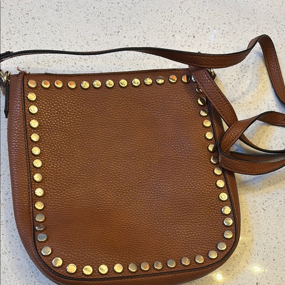 Steve Madden Handbags - NWOT STEVE MADDEN COGNAC STUDDED  CORINA CROSSBODY